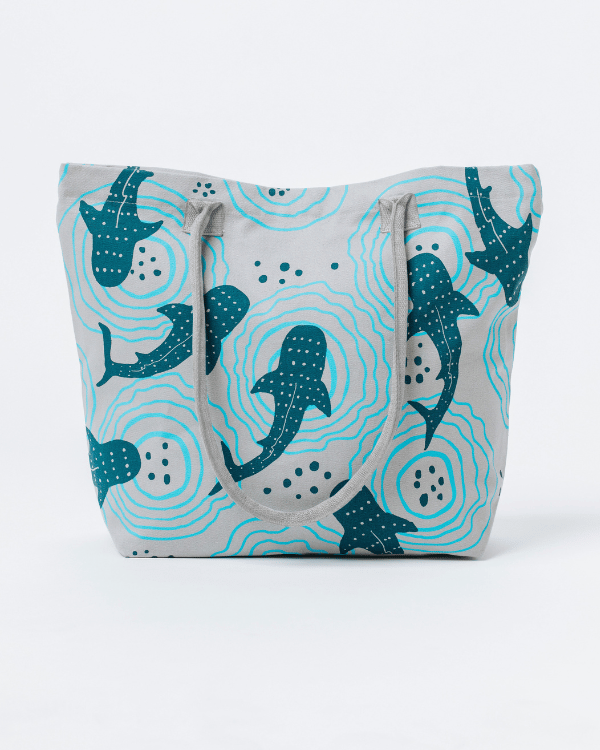 Alternative view of Shark Ripples Beach Tote | Sand Cloud
