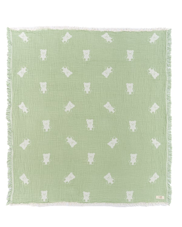 Teddy Gauze Receiving Blanket with Pouch | Sand Cloud