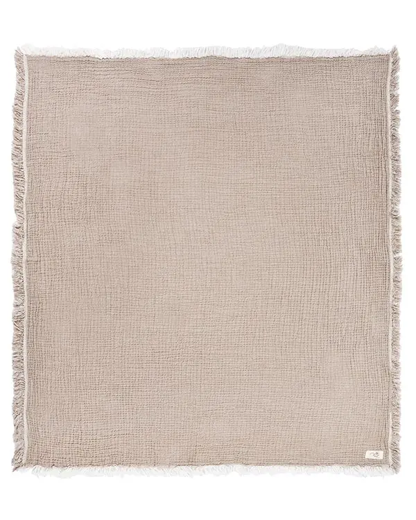 Little Fishies Gauze Receiving Blanket Set - 3 Pack - Natural / Beige / Warm Taupe | Sand Cloud - Image 3