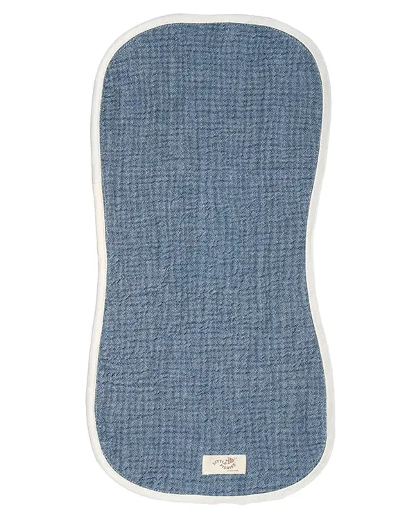 Little Fishies Gauze Burping Cloth Bundle - 3 Pack - Sage / Grey / Navy | Sand Cloud - Image 3