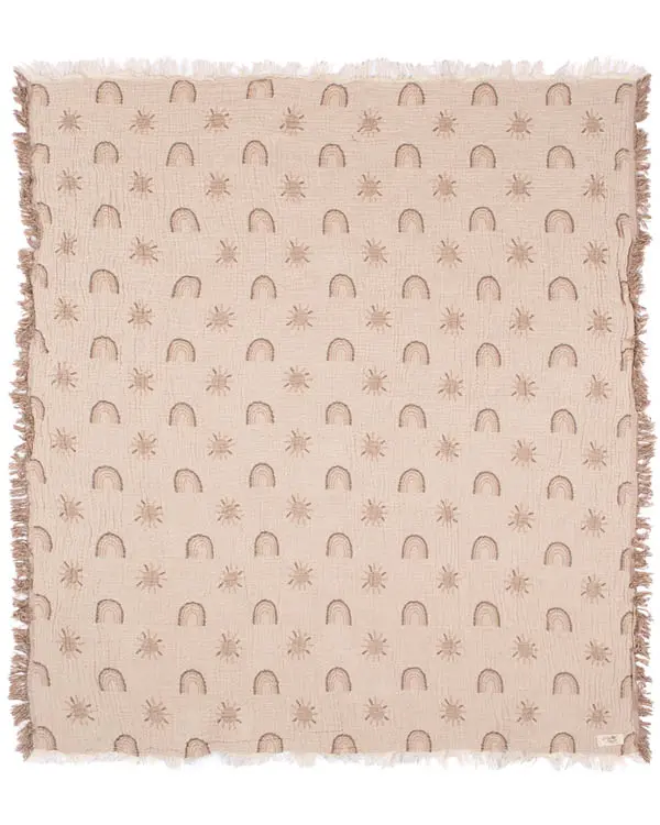 Rainbow Gauze Receiving Blanket Single with Pouch | Sand Cloud