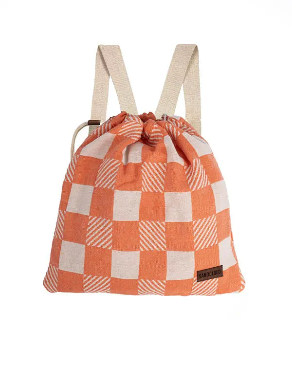 Alternative view of Checker Towel Bag - Coral | Sand Cloud