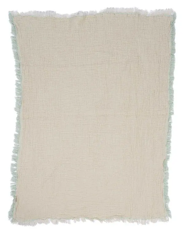 Little Fishies Gauze Receiving Blanket - Seafoam | Sand Cloud - Image 6