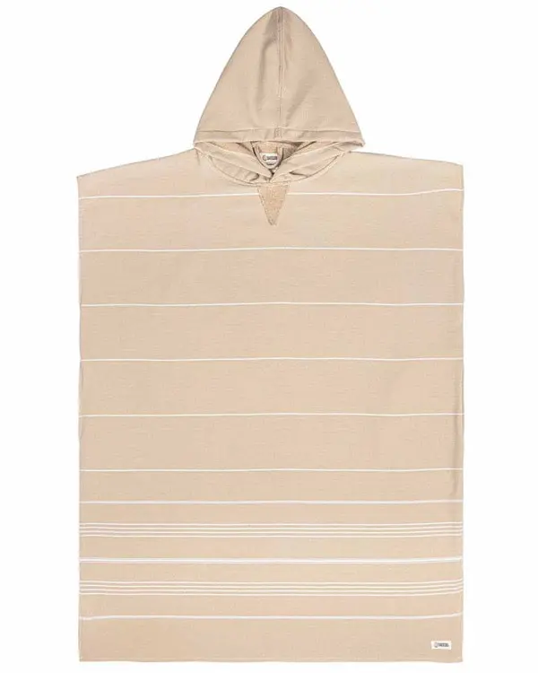 Alternative view of Classic Stripe Hooded Poncho Sand | Sand Cloud