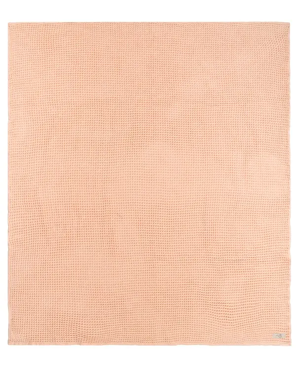 Alternative view of Little Fishies Waffle Blanket - Peach Fuzz | Sand Cloud