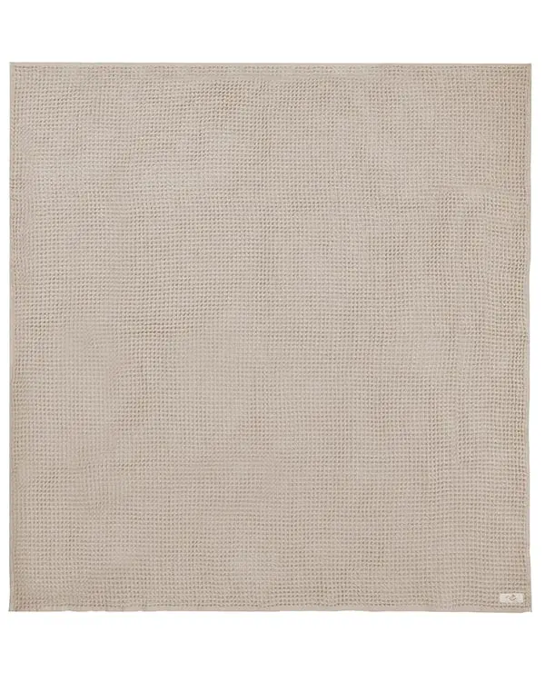 Alternative view of Little Fishies Waffle Blanket - Warm Taupe | Sand Cloud