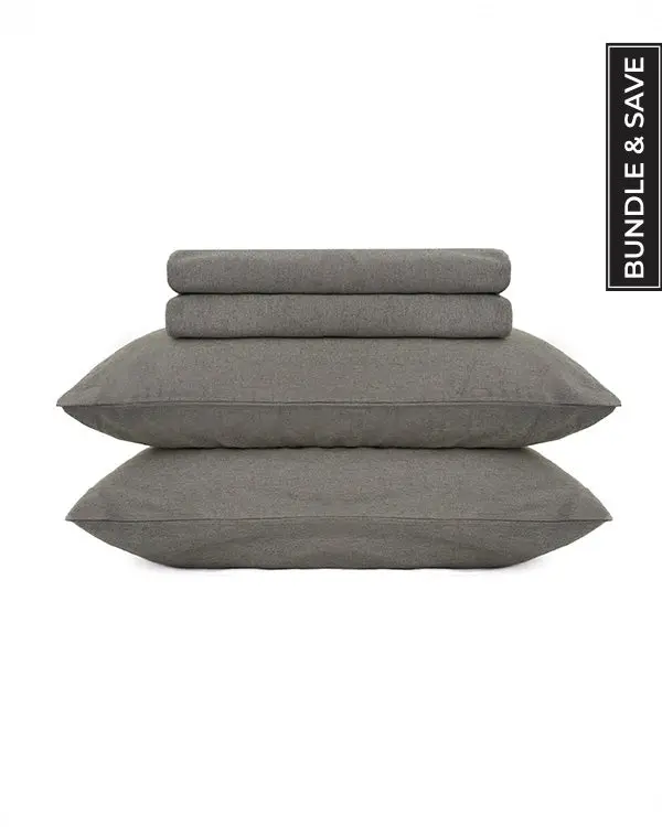 Classic Micro Twill Solid Melange Sheet Set Moss | Sand Cloud