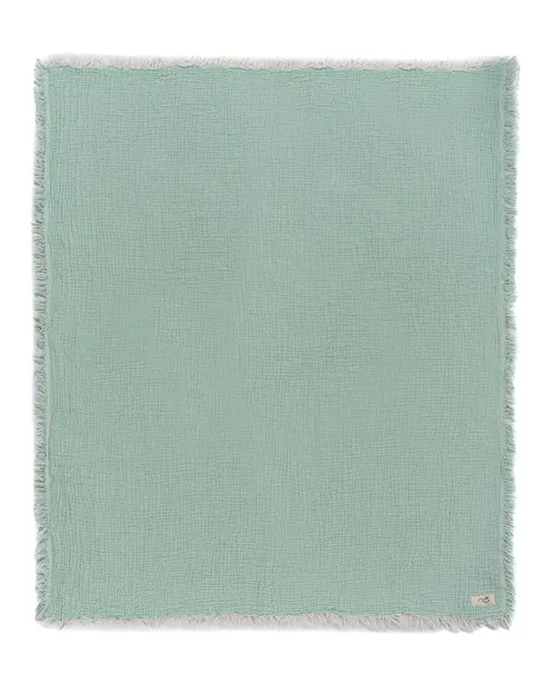 Little Fishies Gauze Receiving Blanket Set - 3 Pack - Seafoam / Peach Fuzz / Natural | Sand Cloud - Image 3