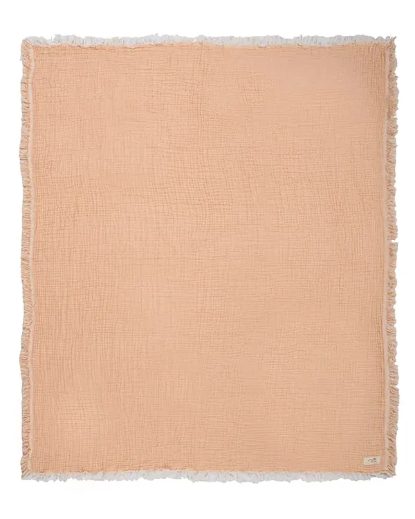 Little Fishies Gauze Receiving Blanket Set - 3 Pack - Seafoam / Peach Fuzz / Natural | Sand Cloud - Image 5