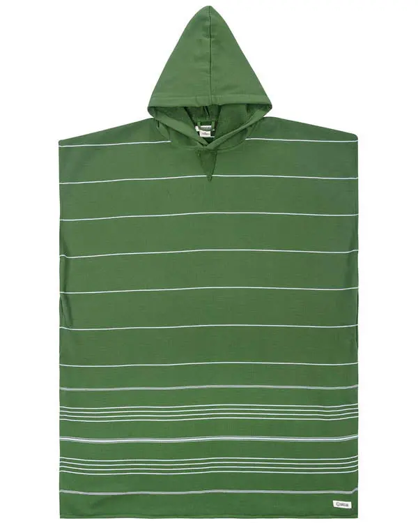 Classic Stripe Hooded Poncho - Green | Sand Cloud