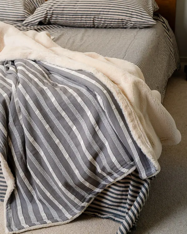 Cozy Texture Plush Blanket - Steel Grey | Sand Cloud - Image 4