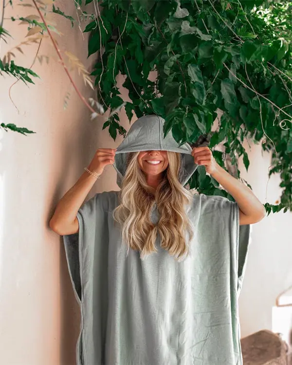 Terra Hooded Poncho Sage | Sand Cloud