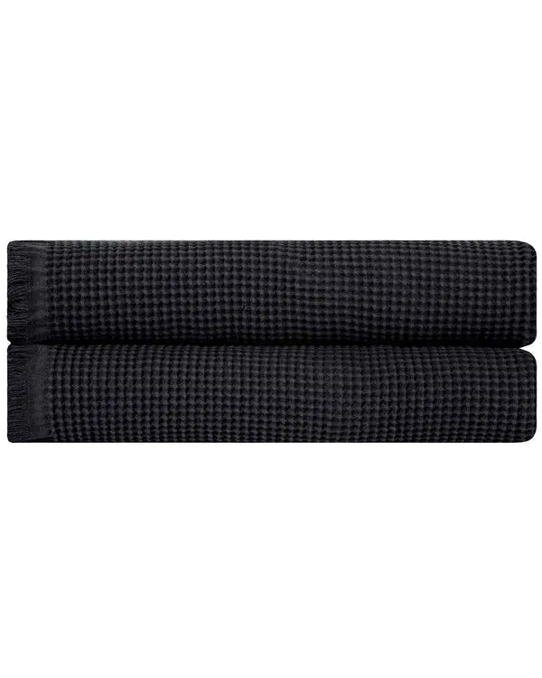 Micro Waffle XL Bath Bundle - 2 Pack - Black | Sand Cloud - Image 3
