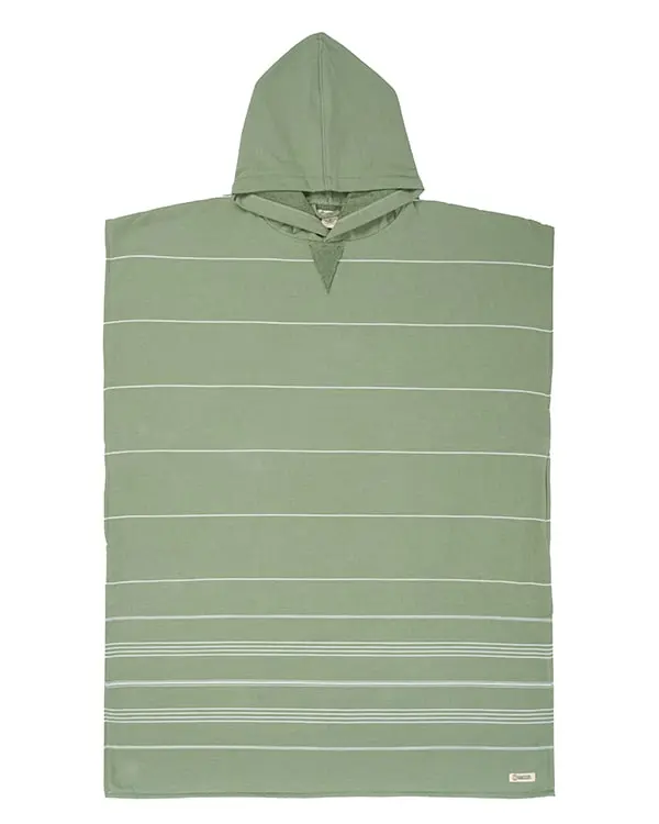 Classic Stripe Hooded Poncho - Hedge Green | Sand Cloud