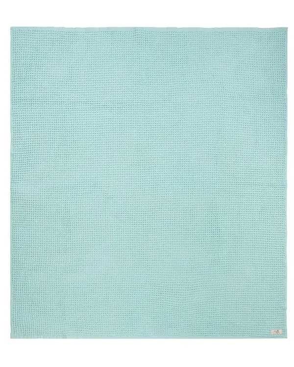 Alternative view of Little Fishies Waffle Blanket - Seafoam | Sand Cloud