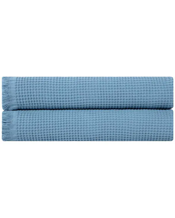 Alternative view of Micro Waffle XL Bath Bundle - 2 Pack -Slate Blue | Sand Cloud