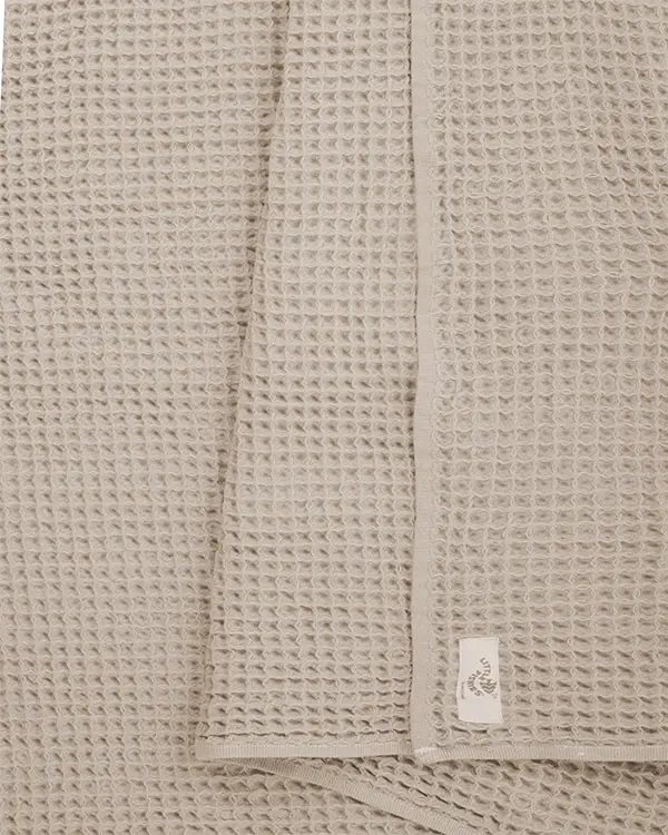 Little Fishies Waffle Blanket - Warm Taupe | Sand Cloud - Image 3