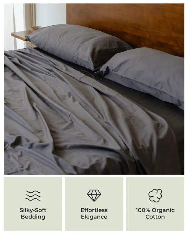 Luxe Sateen Sheet Set Steel Grey | Sand Cloud - Image 4
