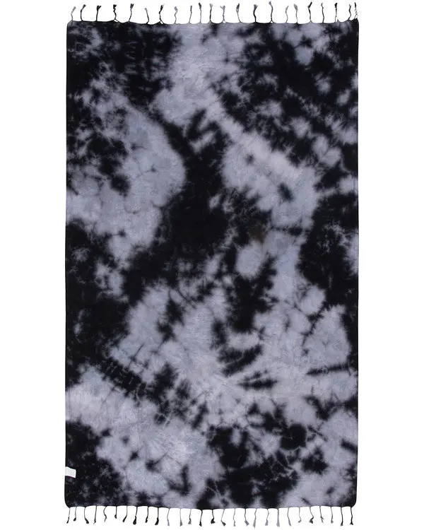 Alternative view of Black Acid Wash Beach Towel- Sand Cloud | Sand Cloud