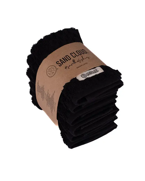 Atom Washcloth Bath Bundle - Black - 6 Pack | Sand Cloud