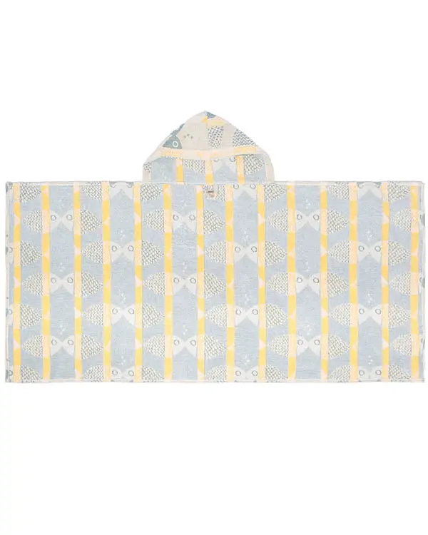 Alternative view of Fishies Hooded Kids Bath Towel | Sand Cloud
