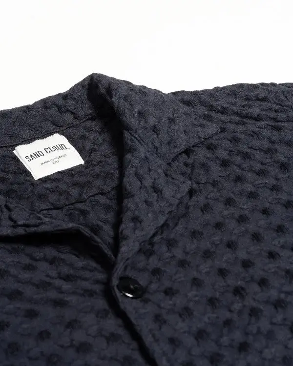 Orb Button Down Waffle Shirt - Black - Mens | Sand Cloud - Image 6