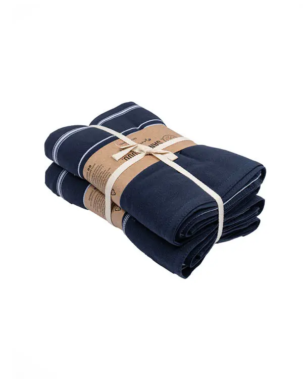 Classic Fringeless XL Bath Bundle 2 Pack - Navy | Sand Cloud - Image 5