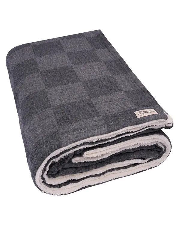 Cloud Checker Plush Blanket - Black | Sand Cloud - Image 4
