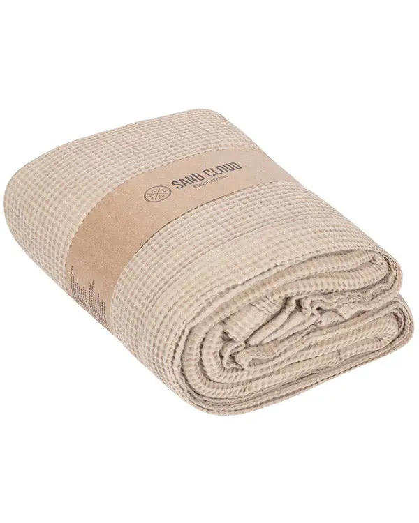 Micro Waffle Shower Curtain - Sand | Sand Cloud - Image 3