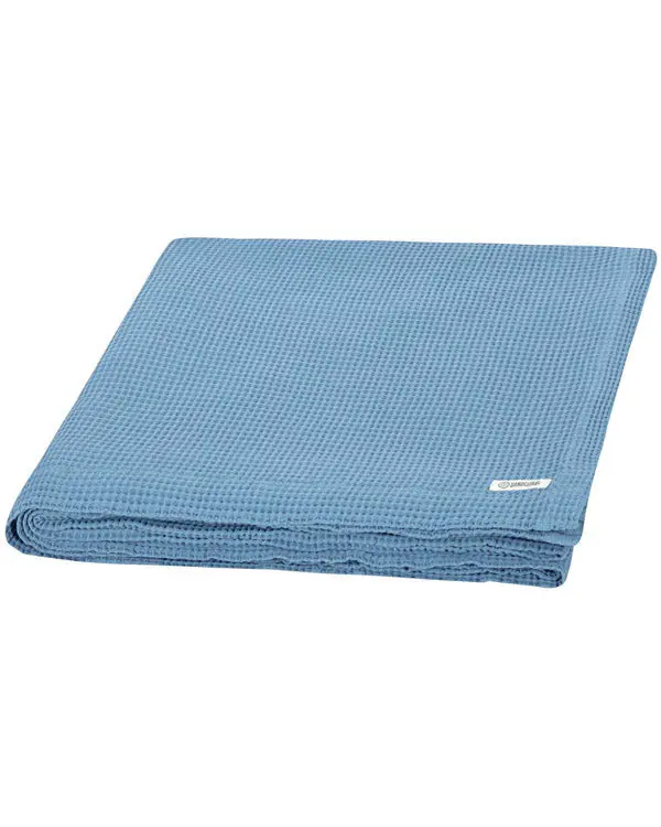 Micro Waffle Shower Curtain - Slate Blue | Sand Cloud - Image 4