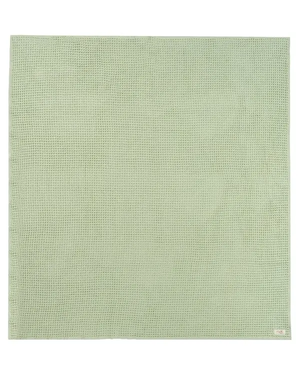 Alternative view of Little Fishies Waffle Blanket - Sage | Sand Cloud