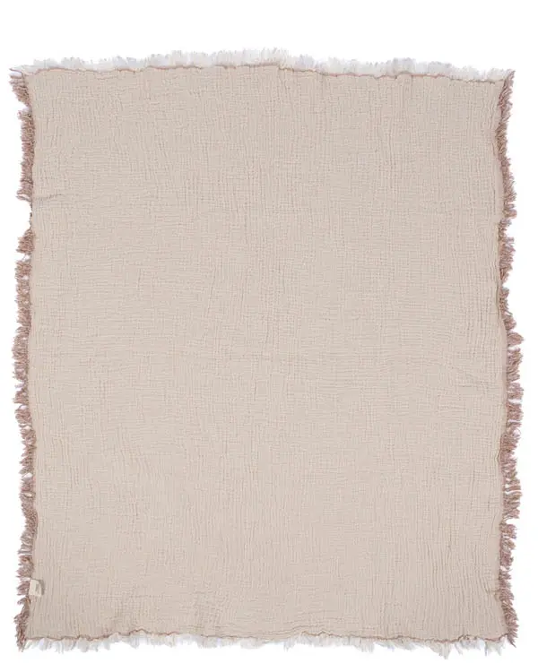 Little Fishies Gauze Receiving Blanket - Warm Taupe | Sand Cloud - Image 5