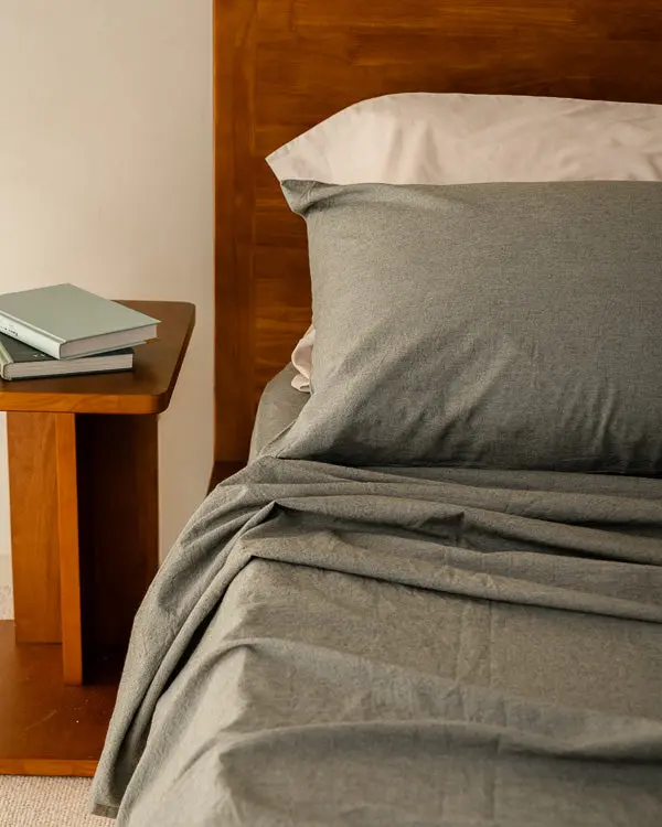 Alternative view of Classic Micro Twill Solid Melange Pillowcase Set Moss | Sand Cloud