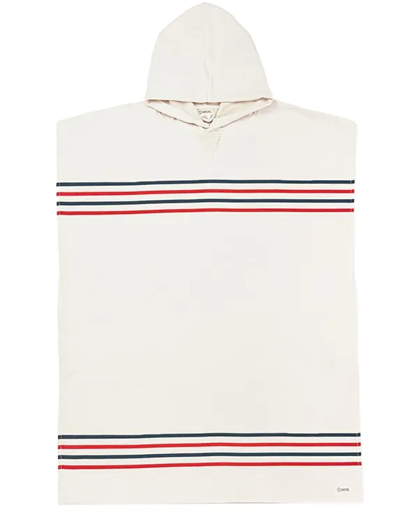 Border Classic Stripe Poncho - Red / Navy | Sand Cloud