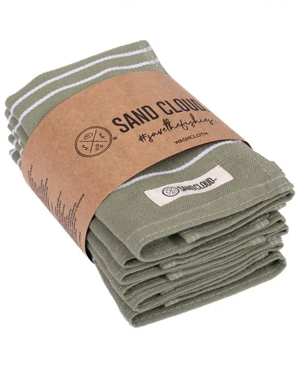 Classic Bath Washcloth Bundle- 6 Pack - Hedge Green | Sand Cloud