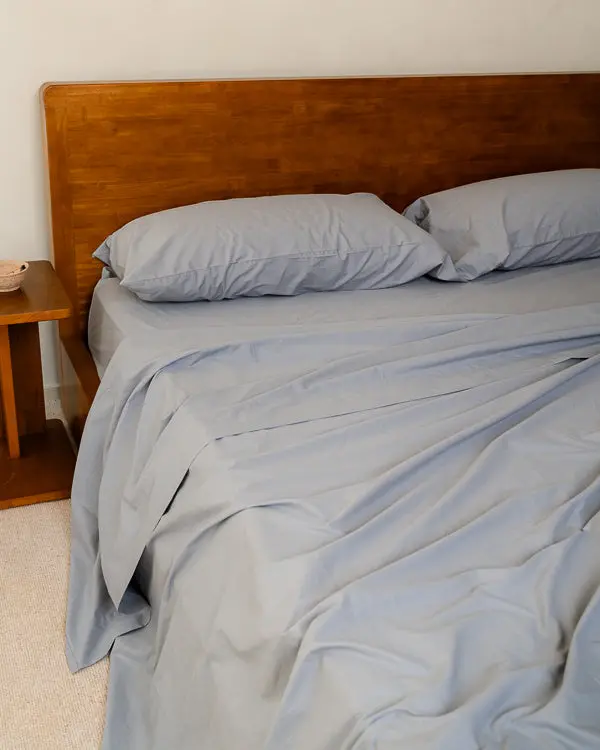 Signature Percale Solid Flat Top Sheet Grey | Sand Cloud - Image 6