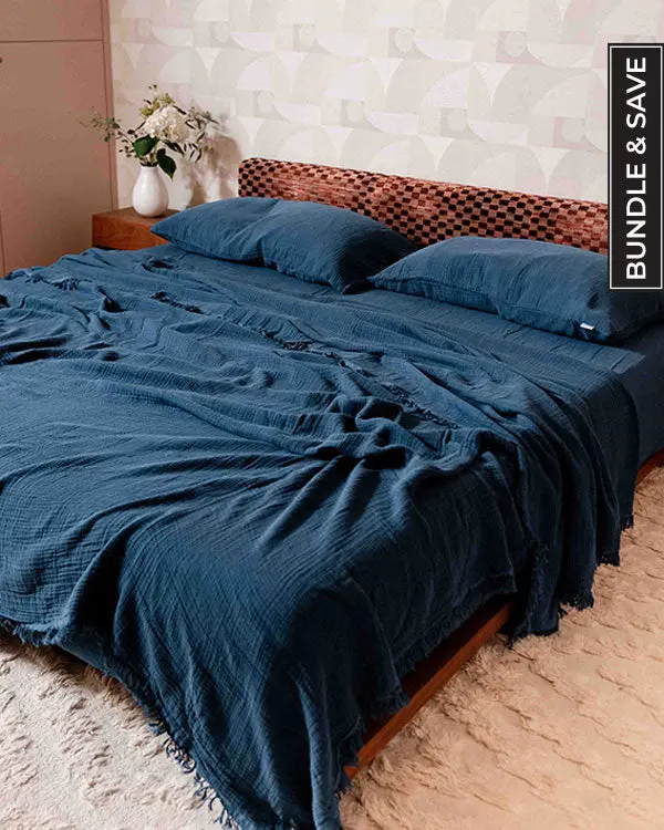 Dark Denim Bedding Set - King | Sand Cloud
