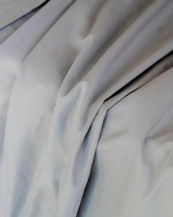 Alternative view of Signature Percale Solid Fitted Sheet Grey | Sand Cloud
