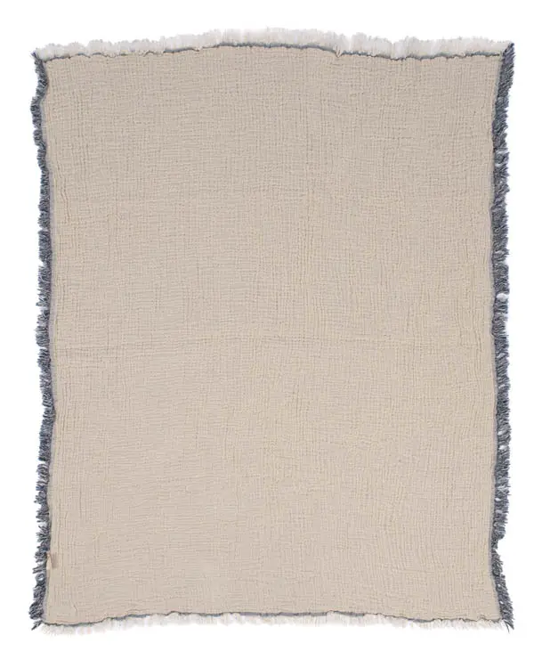 Little Fishies Gauze Receiving Blanket - Navy | Sand Cloud - Image 5