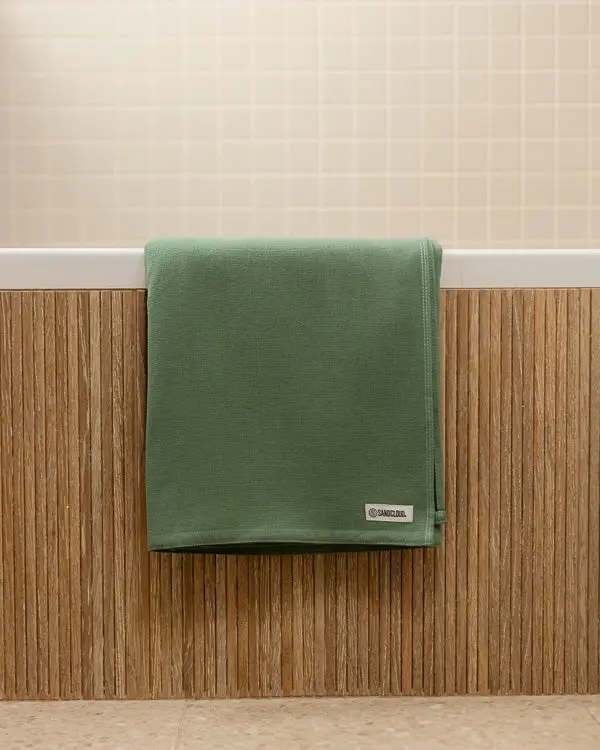 Alternative view of Terra Fringeless XL Bath Bundle 2 Pack - Hedge Green | Sand Cloud
